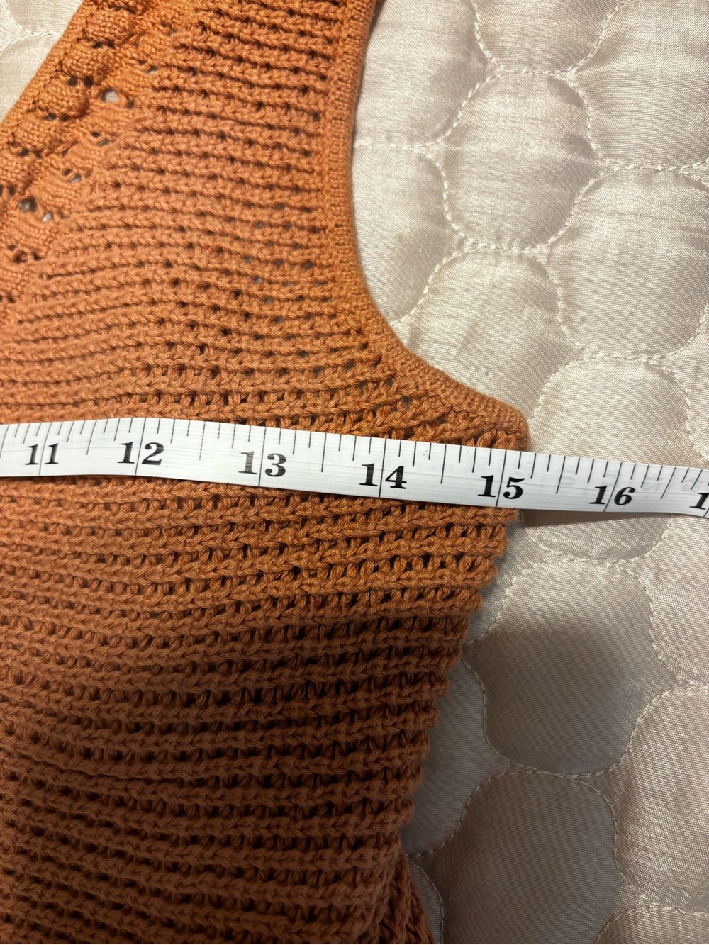 Brown Crochet V-Neck Sleeveless Knit Top - Picture 6 of 6